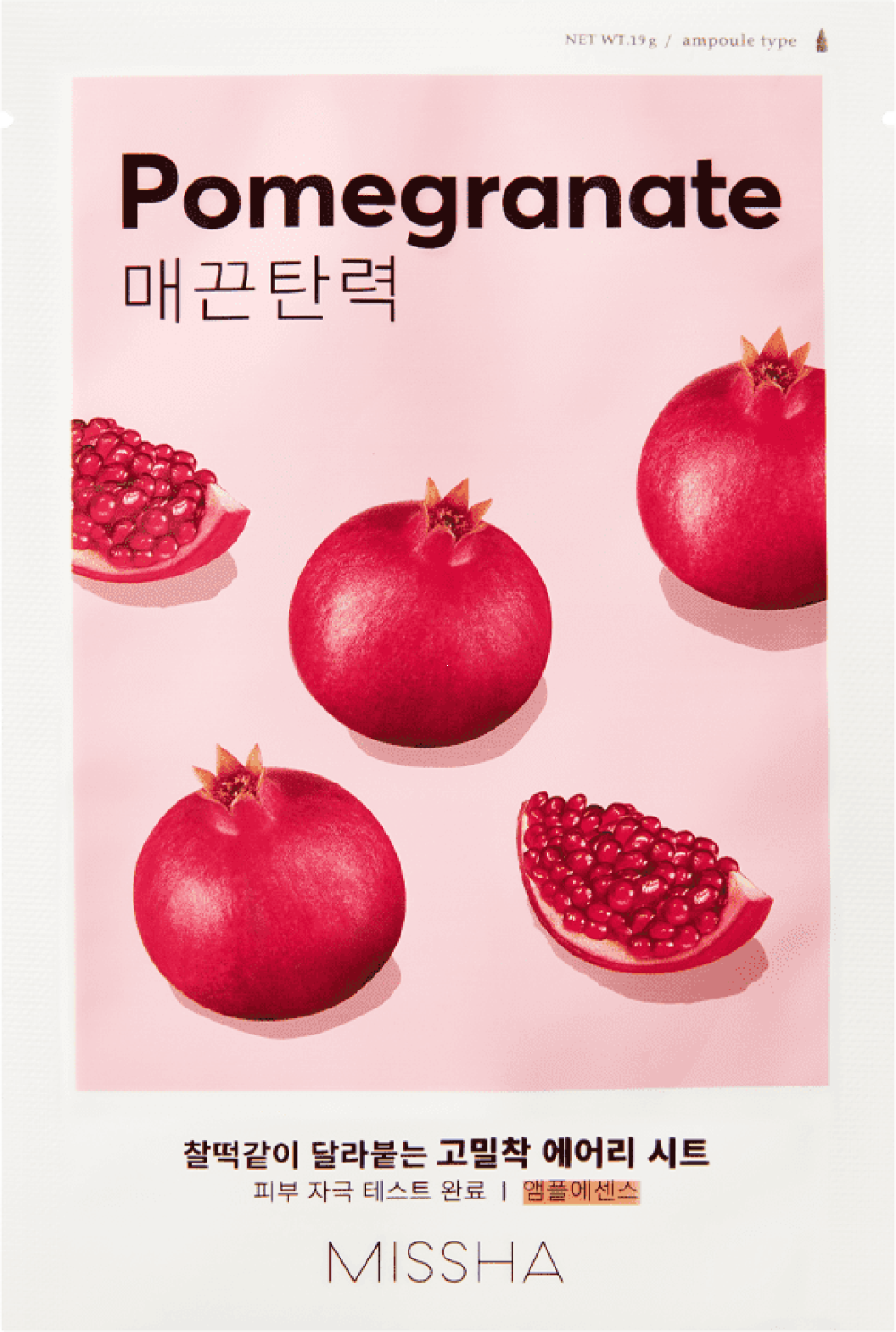 Тонизирующая маска для лица (ампульная) MISSHA Airy Fit Sheet Mask Pomegranate, 19 гр