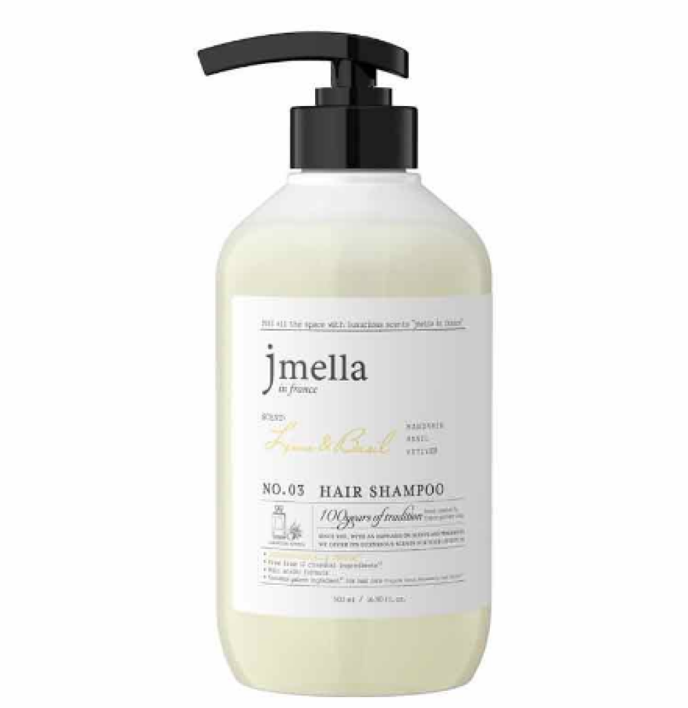 Парфюмированный шампунь для всех типов волос Jmella In France Lime & Basil Hair Shampoo, 500 мл