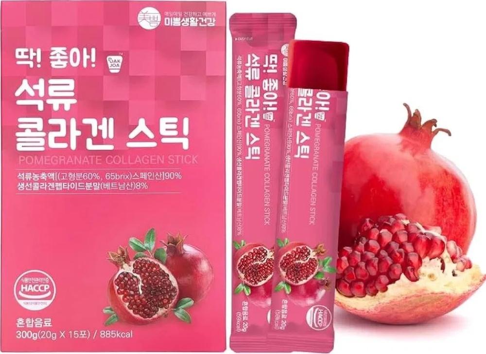 BOTO Collagen Jelly Stick Pomergranate - корейский морской коллаген желе, 15 стиков по 20 гр