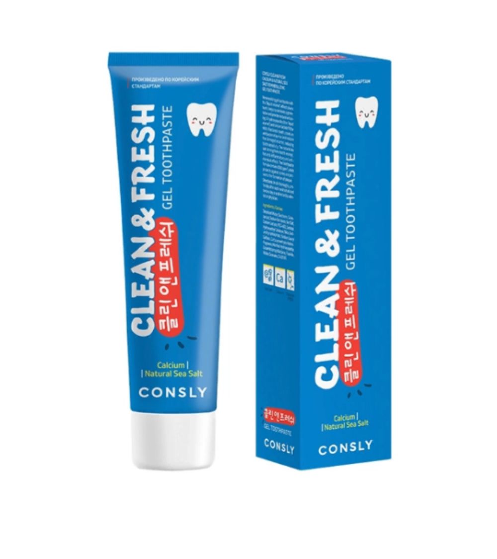 Гелевая зубная паста с кальцием и натуральной морской солью Consly Clean & Fresh Calcium and Natural Sea Salt Gel Toothpaste