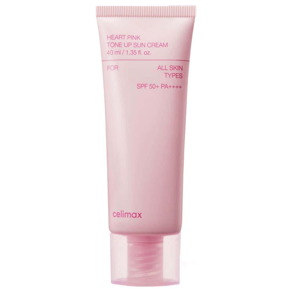 Выравнивающий солнцезащитный крем для сияния кожи Celimax Heart Pink Tone Up Sun Cream SPF50+ PA++++, 40 мл