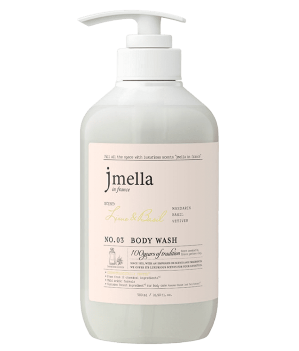 Парфюмированный гель для душа JMELLA IN FRANCE LIME & BASIL BODY WASH, 500 мл