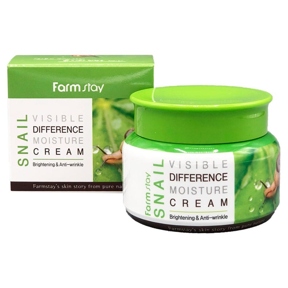 Крем для лица с муцином улитки, FarmStay Snail Visible Difference Moisture Cream
