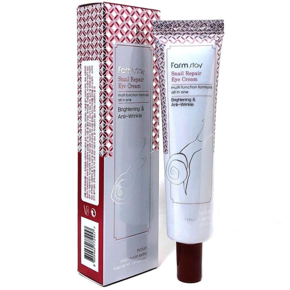 Восстанавливающий крем для кожи вокруг глаз с муцином улитки Farmstay Snail Repair Eye Cream, 40г