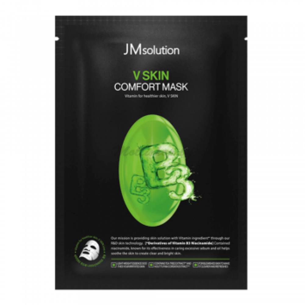 Улучшающая тон кожи маска для лица с ниацинамидом JMSOLUTION V Skin Comfort Mask Vitamin B3, 30 мл