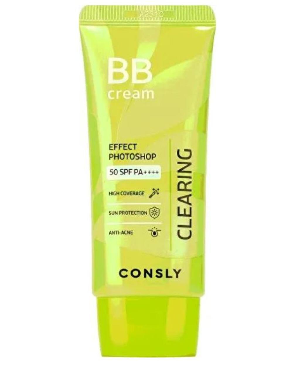 Крем BB матирующий с эфектом фотошопа Consly BB CREAM EFFECT PHOTOSHOP CLEARING SPF50/PA++++ натуральный бежевый, 50мл