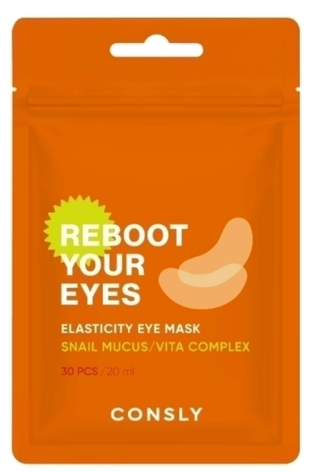 Тканевые патчи с муцином улитки и витаминным комплексом Consly Eyes Reboot Snail Mucus & Vita Complex Elasticity Eye Mask, 30шт 