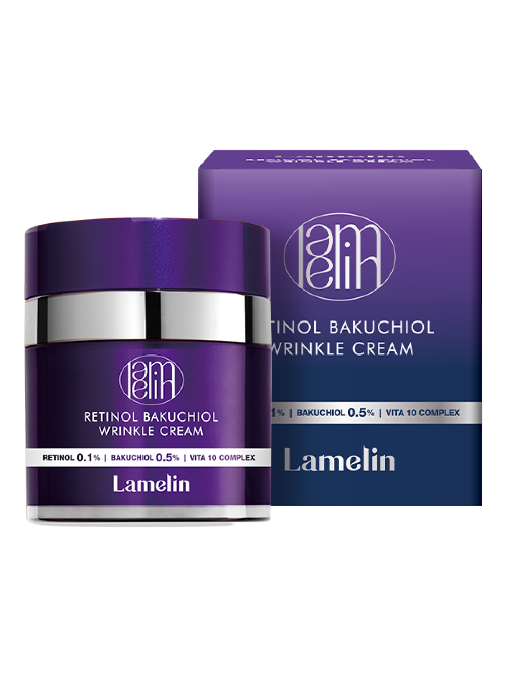 Антивозрастной крем с ретинолом и бакучиолом Lamelin Retinol Bakuchiol Wrinkle Cream, 50 мл