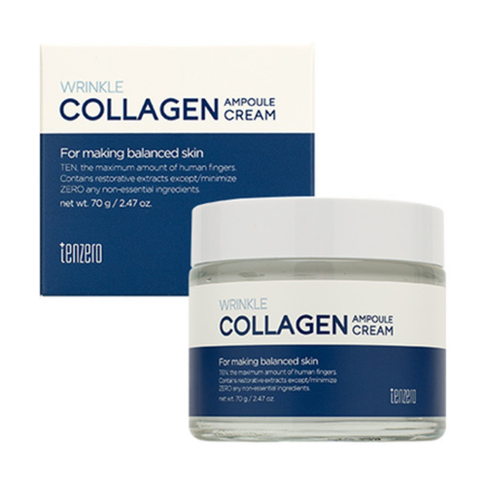 Разглаживающий ампульный крем с Коллагеном Tenzero Wrinkle Collagen Ampoule Cream, 70г
