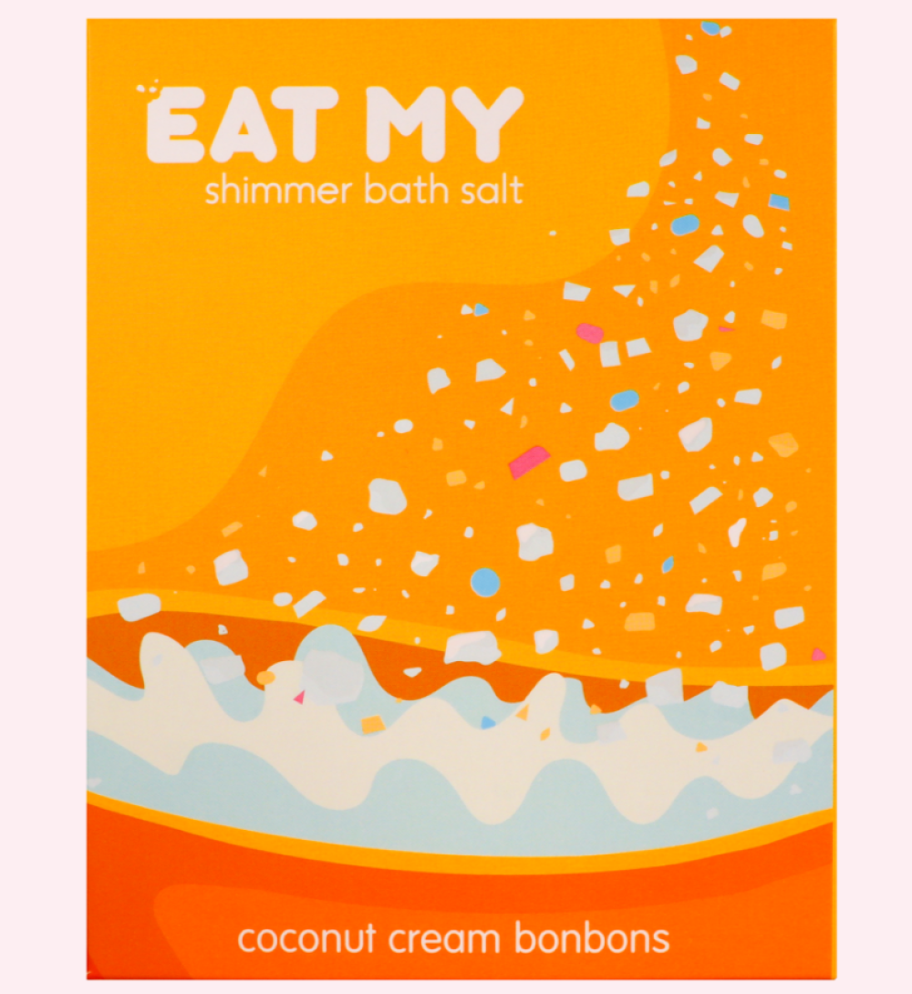 Соль-шиммер для ванны "Кокосово-сливочные карамельки" Eat My Shimmer Bath Salt "Coconut Cream Bonbons", 400 гр 