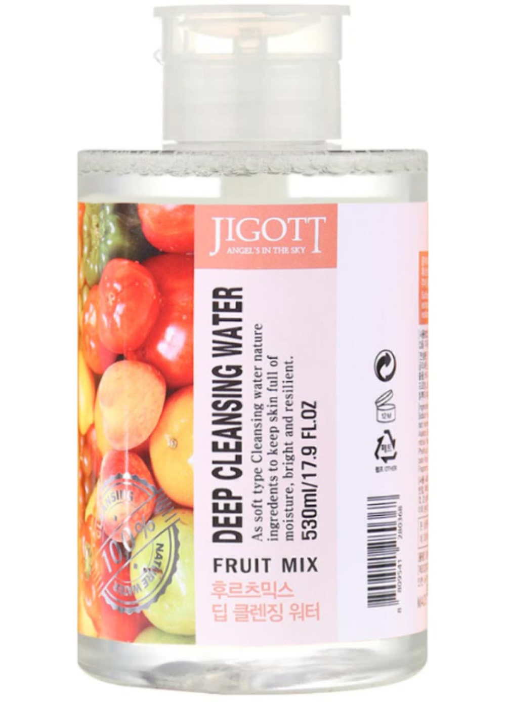  Жидкость для снятия макияжа фруктовый микс Jigott Fruit Mix Deep Cleansing Water, 530 мл