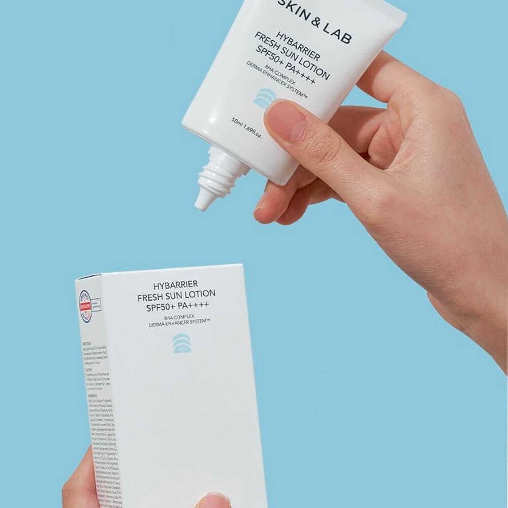 Солнцезащитный крем для сухой и чувствительной кожи SKIN&LAB Hybarrier Fresh Sun Lotion SPF 50+ PA++++, 50 мл