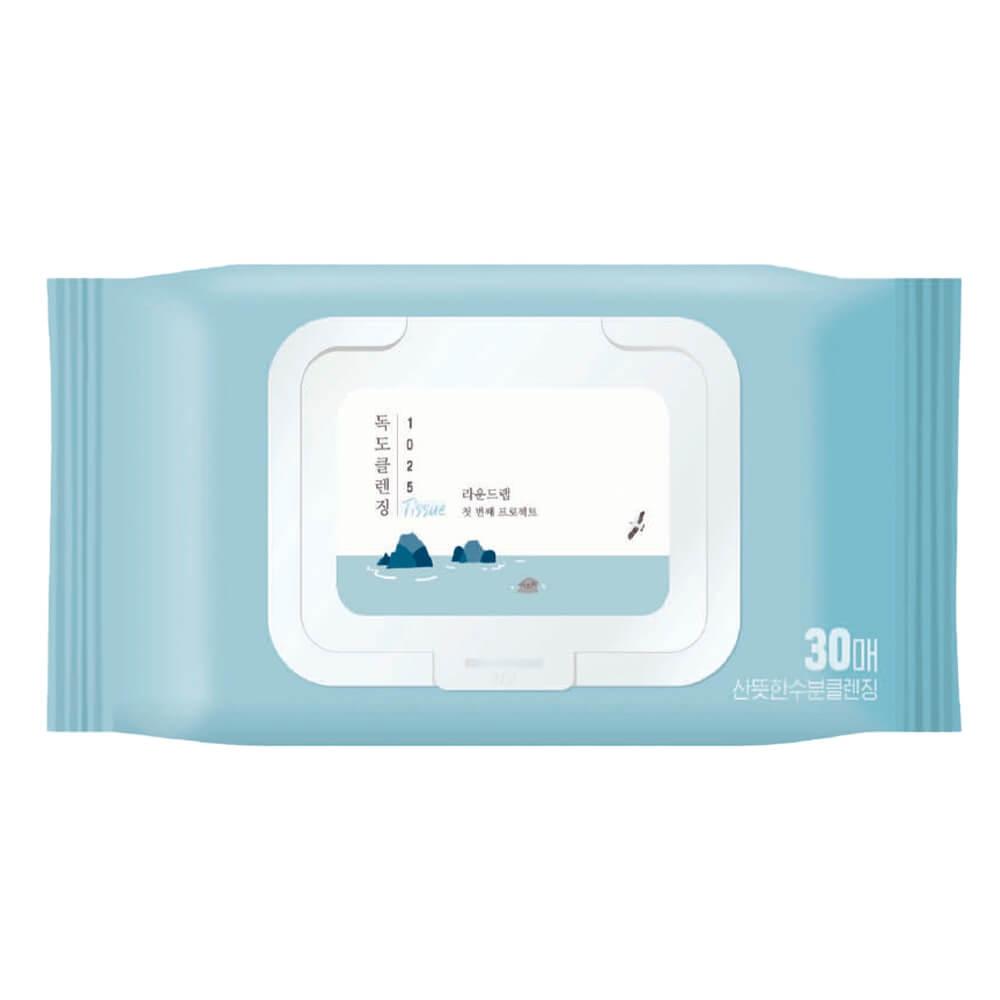 Очищающие салфетки для снятия макияжа Round Lab 1025 Dokdo Cleansing Tissue