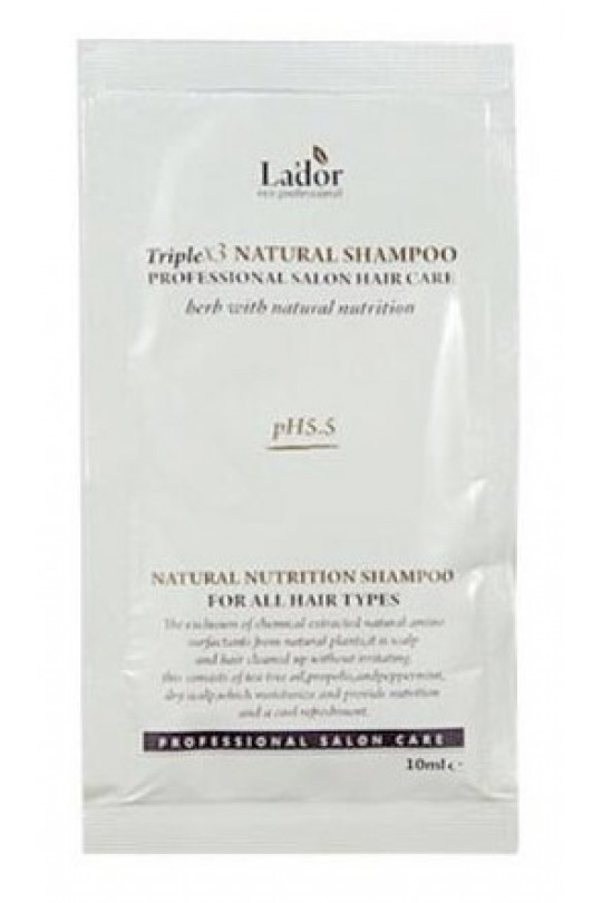 Пробник Органический шампунь для волос LA’DOR TripleX 3 Natural Shampoo, 10 мл