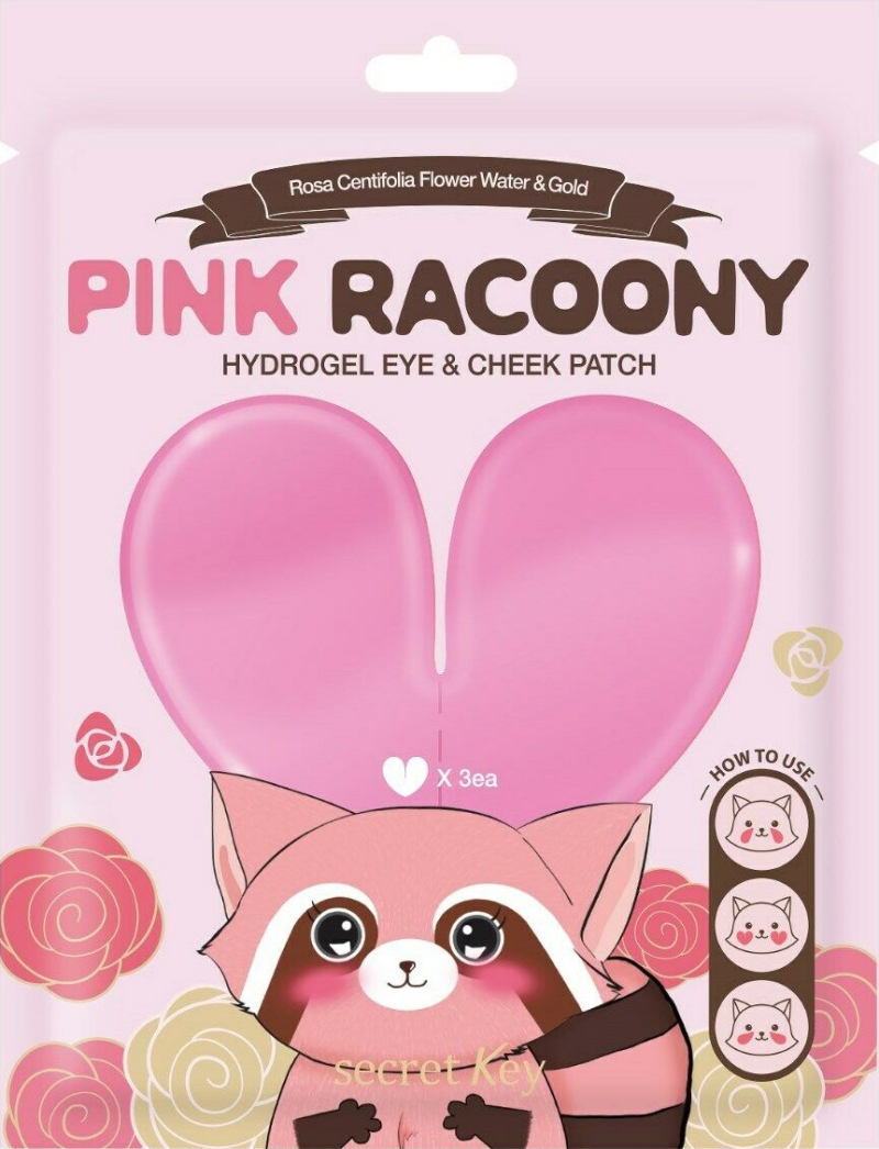 Патчи для глаз и скул Secret Key Pink Racoony Hydro-Gel Eye & Cheek Patch (3 пары)