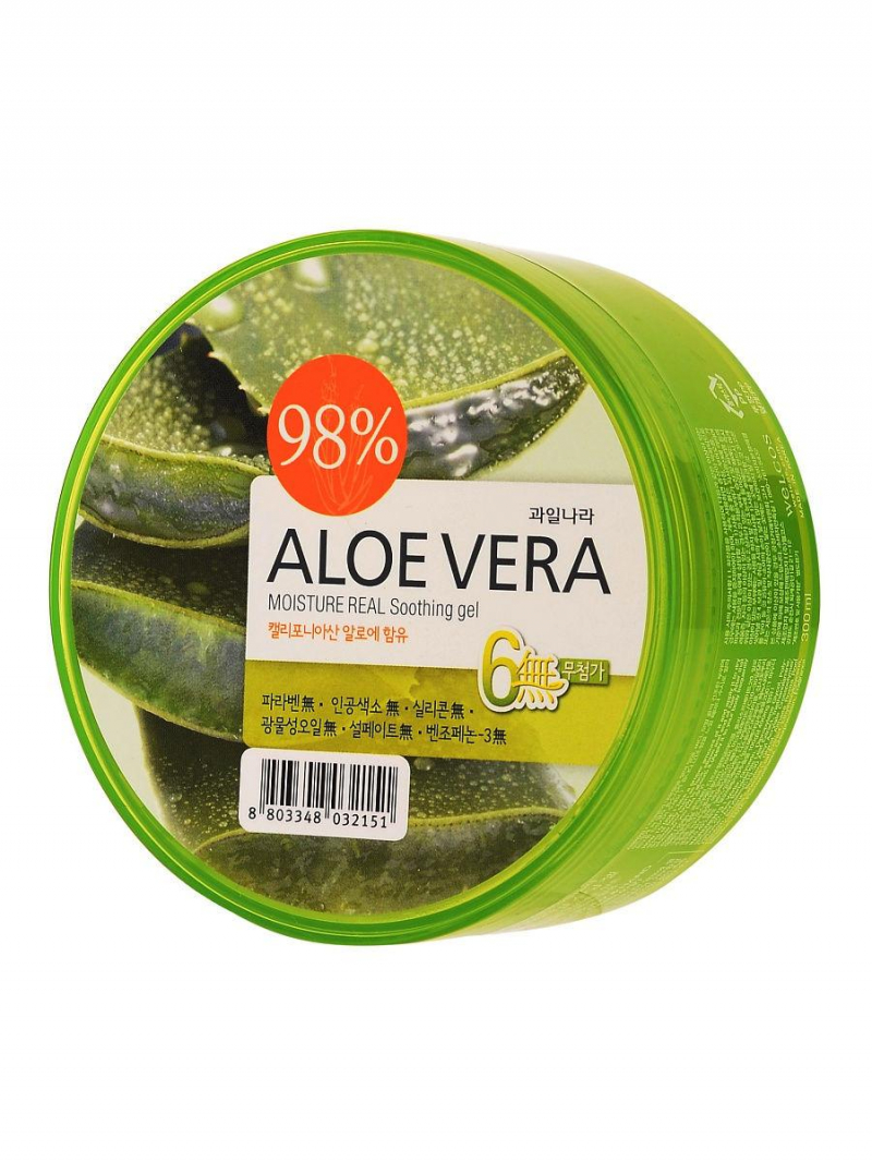 Гель для лица и тела увлажняющий Kwailnara Aloe Vera 98% Moisture Real Soothing Gel, 500 мл
