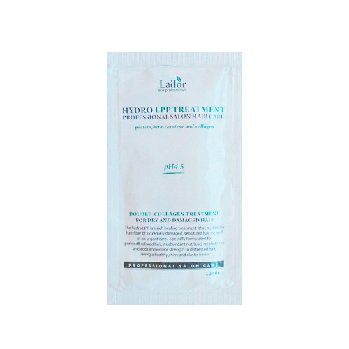 Пробник экстра-восстанавливающей маски для поврежденных волос LA'DOR HYDRO LPP TREATMENT POUCH, 10 мл
