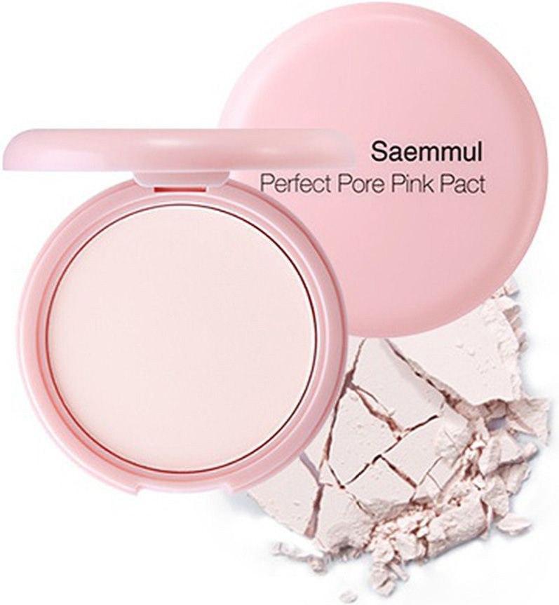 Пудра компактная розовая с каламином для проблемной кожи Saemmul Perfect Pore Pink Pact, 11 гр