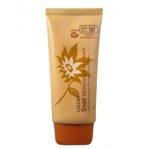 Крем с SPF защитой с улиткой Cellio Snail Whitening Sun Cream SPF50+ , 70ml