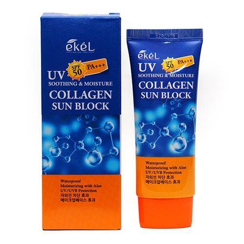 Крем с SPF защитой с коллагеном Ekel Collagen Sun Block SPF 50/PA+++, 70ml