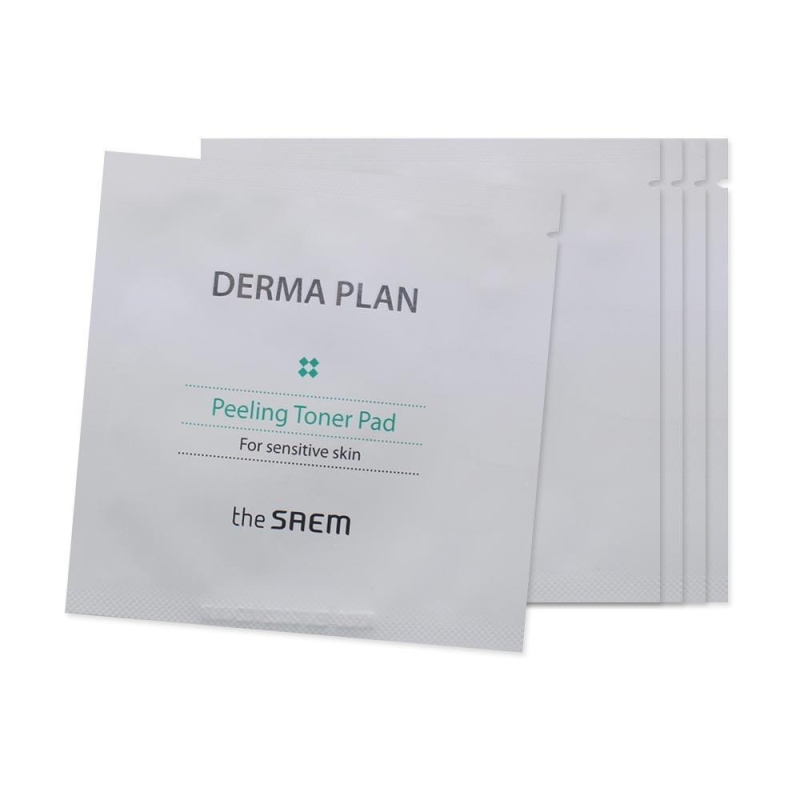 Пробник THE SAEM Derma Plan Peeling Toner Pad Пилинг-пэд для чувствительной кожи для мягкого отшелушивания
