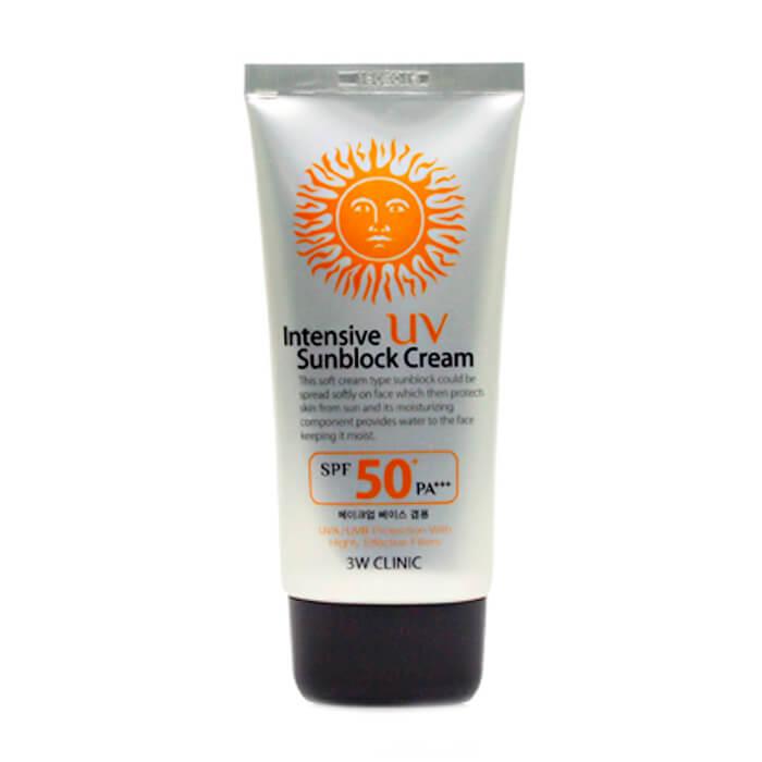 Крем с SPF защитой  3W Clinic Intensive UV Sun Block Cream SPF50+ PA+++ 70ml