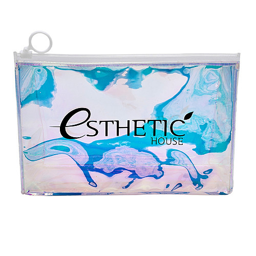 Прозрачная голографическая косметичка-хамелеон на молнии ESTHETIC HOUSE Holographic Cosmetic Bag