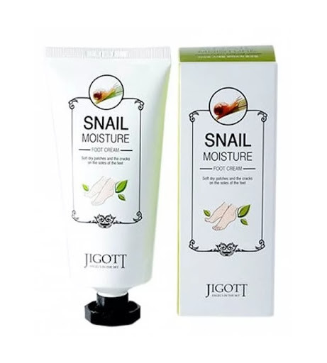 Увлажняющий крем для ног с экстрактом муцина улитки Jigott Snail Moisture Foot Cream,100мл