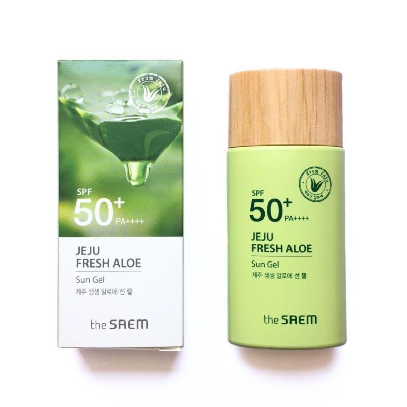 Крем с SPF защитой с экстрактом алоэ Jeju Fresh Aloe Sun Gel spf50+ 60гр